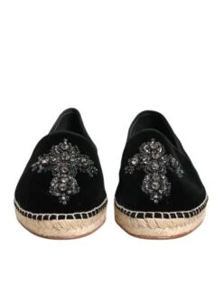 Dolce & Gabbana Black Cross Crystal Slip On Espadrille Men's Shoes 9 Dolce & Gabbana Black Cross Crystal Slip On Espadrille Men's Shoes -Lux Lair Store 8376222