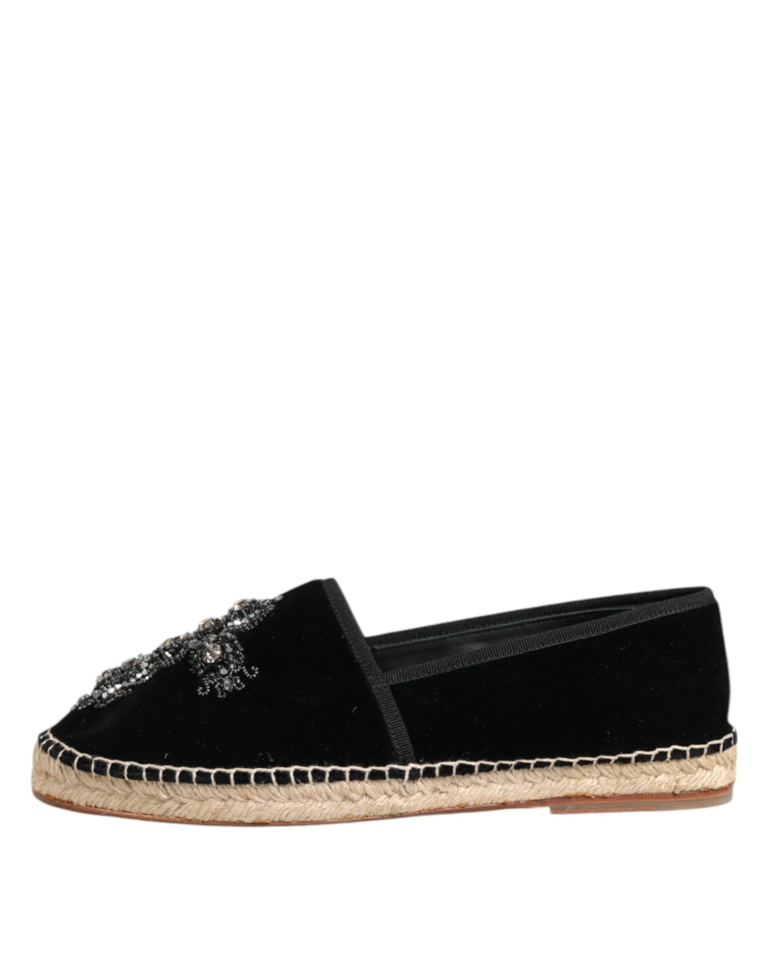 Dolce & Gabbana Black Cross Crystal Slip On Espadrille Men's Shoes 8 Dolce & Gabbana Black Cross Crystal Slip On Espadrille Men's Shoes - Image 6