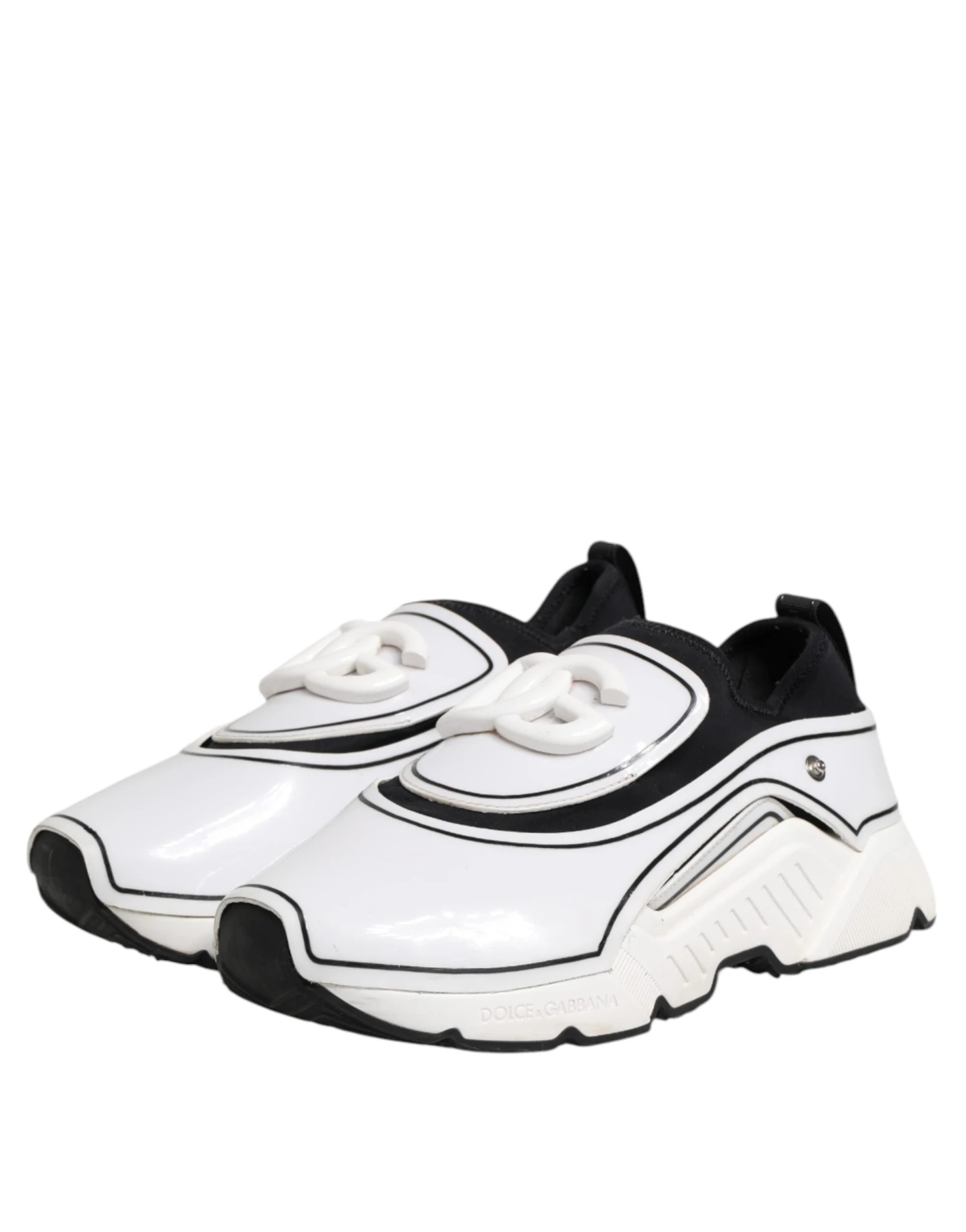 Dolce & Gabbana White Black Logo Plaque Daymaster Men Sneakers Men's Shoes (Pre-Owned) 6 Dolce & Gabbana White Black Logo Plaque Daymaster Men Sneakers Men's Shoes (Pre-Owned) - Image 4