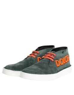 Dolce & Gabbana Green Derby Logo Casual Men Sneakers Men's Shoes -Lux Lair Store 8406737