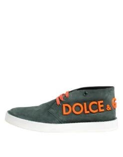 Dolce & Gabbana Green Derby Logo Casual Men Sneakers Men's Shoes -Lux Lair Store 8406741