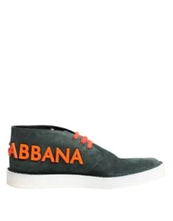 Dolce & Gabbana Green Derby Logo Casual Men Sneakers Men's Shoes