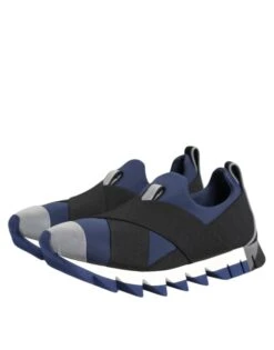 Dolce & Gabbana Blue Black Slip On Low Top Men Sneakers Men's Shoes (Pre-Owned) -Lux Lair Store 8407452