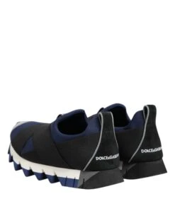 Dolce & Gabbana Blue Black Slip On Low Top Men Sneakers Men's Shoes (Pre-Owned) -Lux Lair Store 8407453