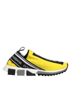 Dolce & Gabbana Yellow Logo Low Top Sorrento Sneakers Men's Shoes (Pre-Owned)