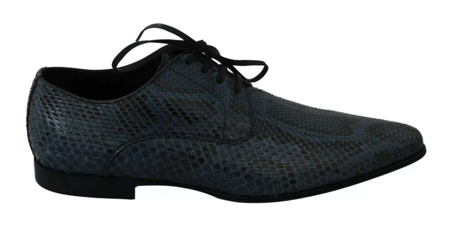 Dolce & Gabbana Blue Python Leather Snakeskin Men's Shoes 3 Dolce & Gabbana Blue Python Leather Snakeskin Men's Shoes