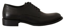 Dolce & Gabbana Black Lace Up Leather Men Formal Derby Men's Shoes