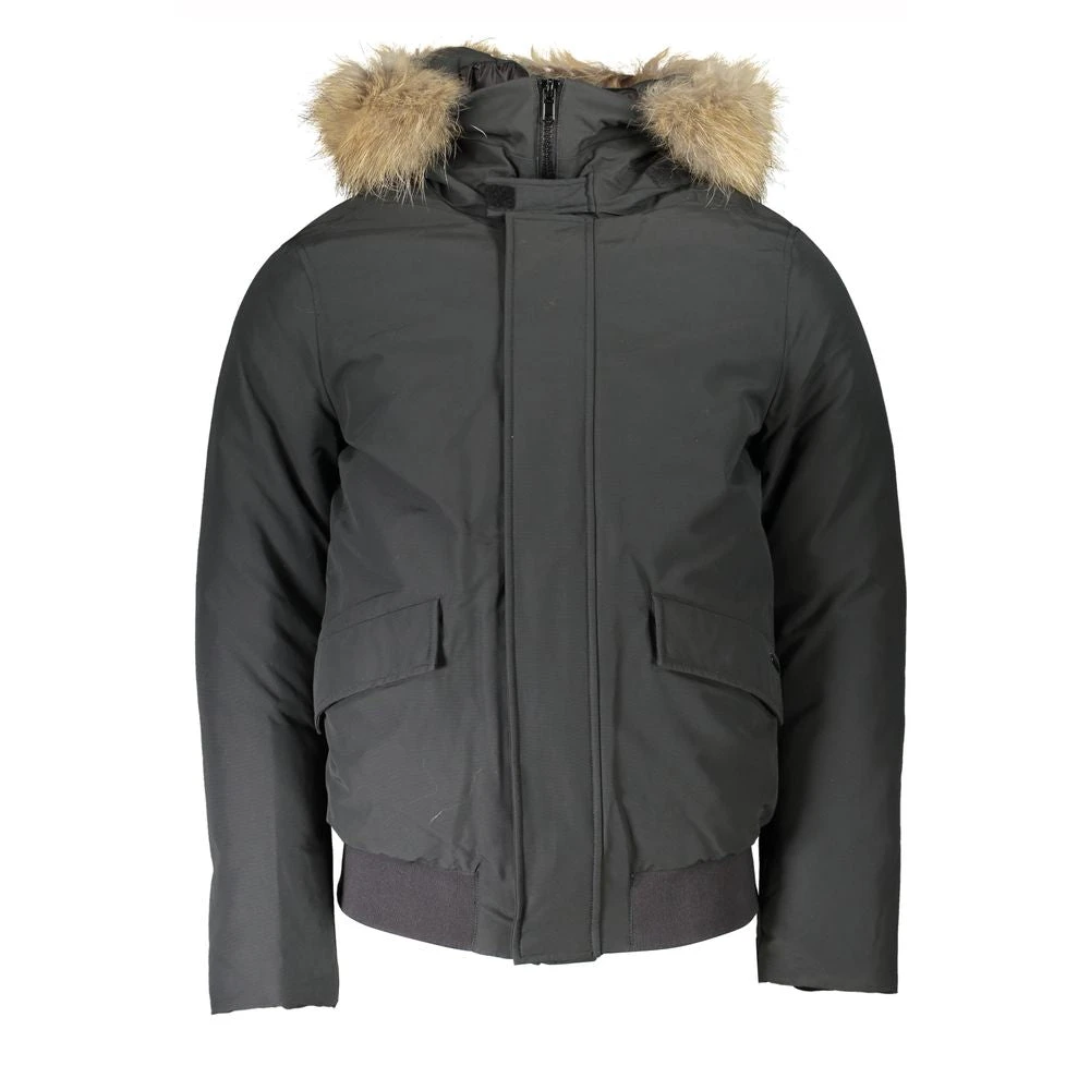 Woolrich Gray Cotton Men Jacket With Hood And Removable Men's Fur 3 Woolrich Gray Cotton Men Jacket With Hood And Removable Men's Fur