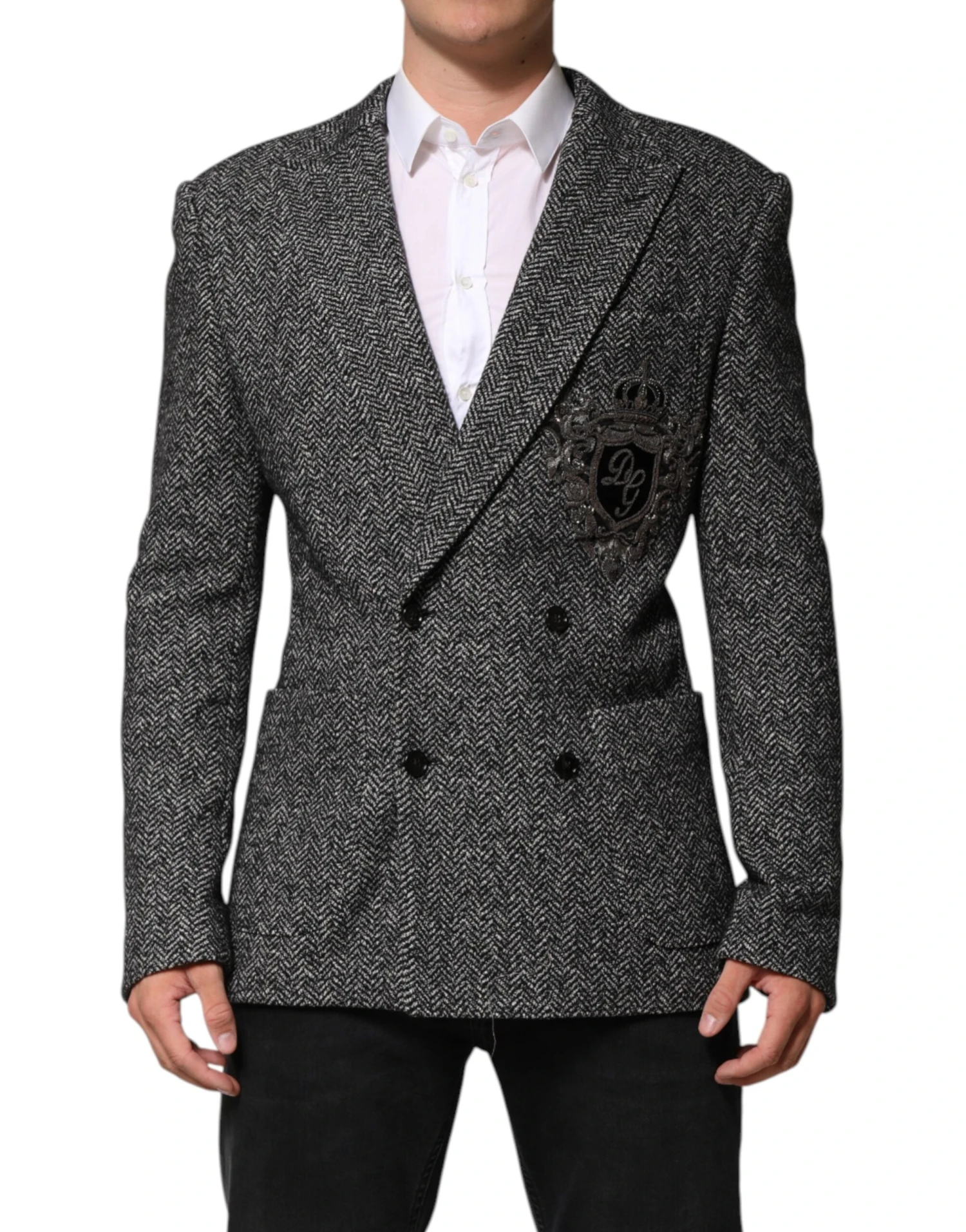 Dolce & Gabbana Black White Double Breasted Men Suit Men's Blazer 3 Dolce & Gabbana Black White Double Breasted Men Suit Men's Blazer