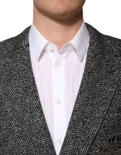 Dolce & Gabbana Black White Double Breasted Men Suit Men's Blazer 10 Dolce & Gabbana Black White Double Breasted Men Suit Men's Blazer -Lux Lair Store 8449213
