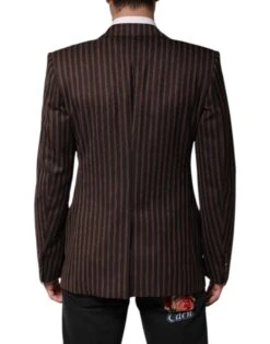 Dolce & Gabbana Black Brown Stripe Single Breasted Men's Blazer 9 Dolce & Gabbana Black Brown Stripe Single Breasted Men's Blazer -Lux Lair Store 8449219