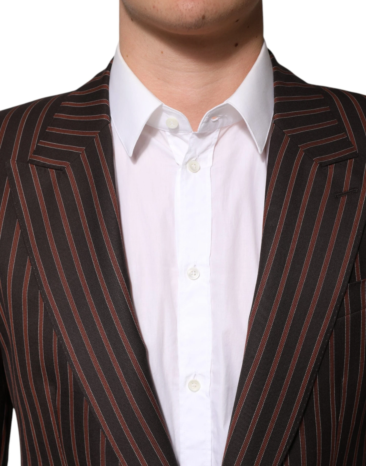 Dolce & Gabbana Black Brown Stripe Single Breasted Men's Blazer 6 Dolce & Gabbana Black Brown Stripe Single Breasted Men's Blazer - Image 4