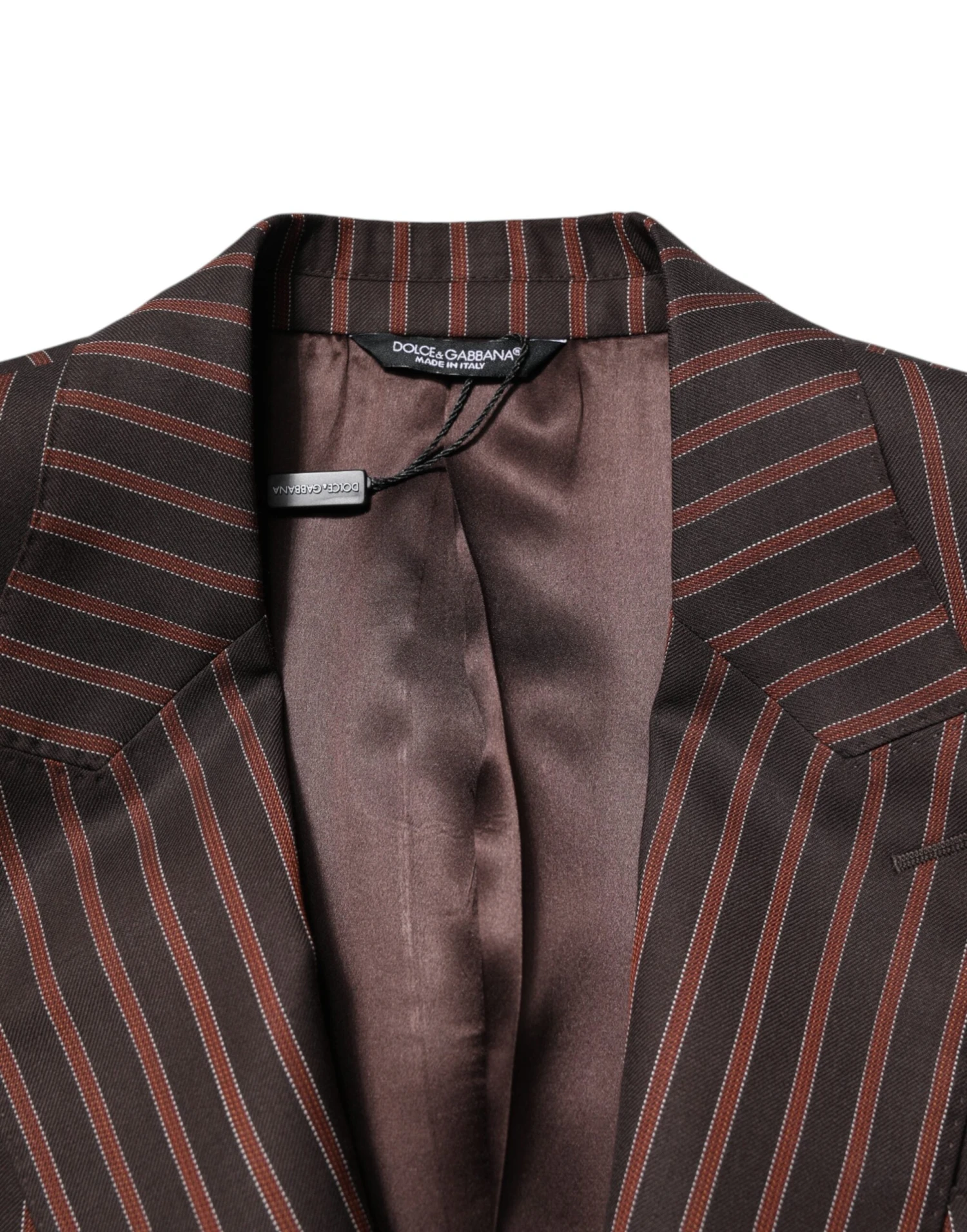 Dolce & Gabbana Black Brown Stripe Single Breasted Men's Blazer 7 Dolce & Gabbana Black Brown Stripe Single Breasted Men's Blazer - Image 5