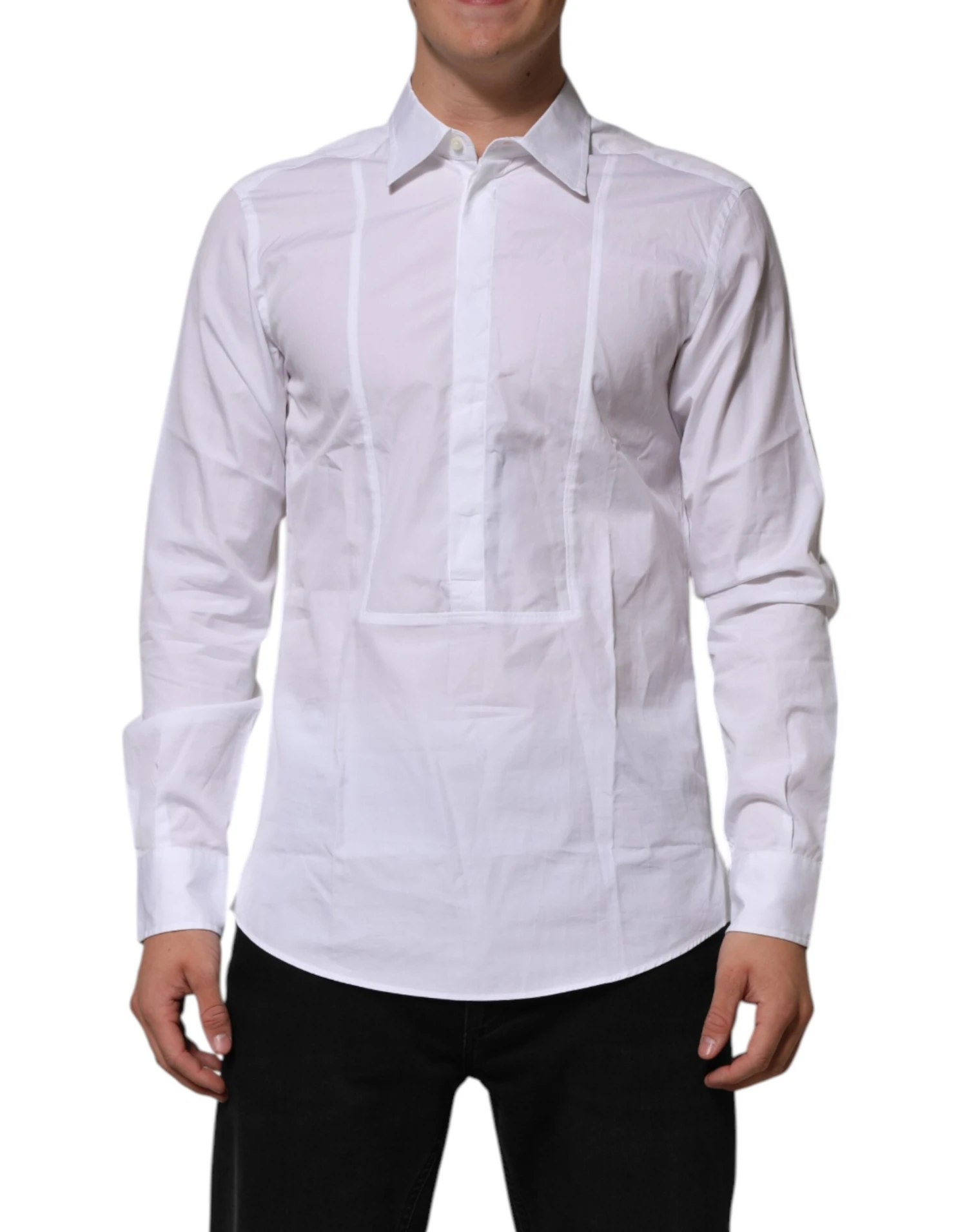 Dolce & Gabbana White Poplin Cotton Formal Men Dress Men's Shirt (Pre-Owned) 3 Dolce & Gabbana White Poplin Cotton Formal Men Dress Men's Shirt (Pre-Owned)