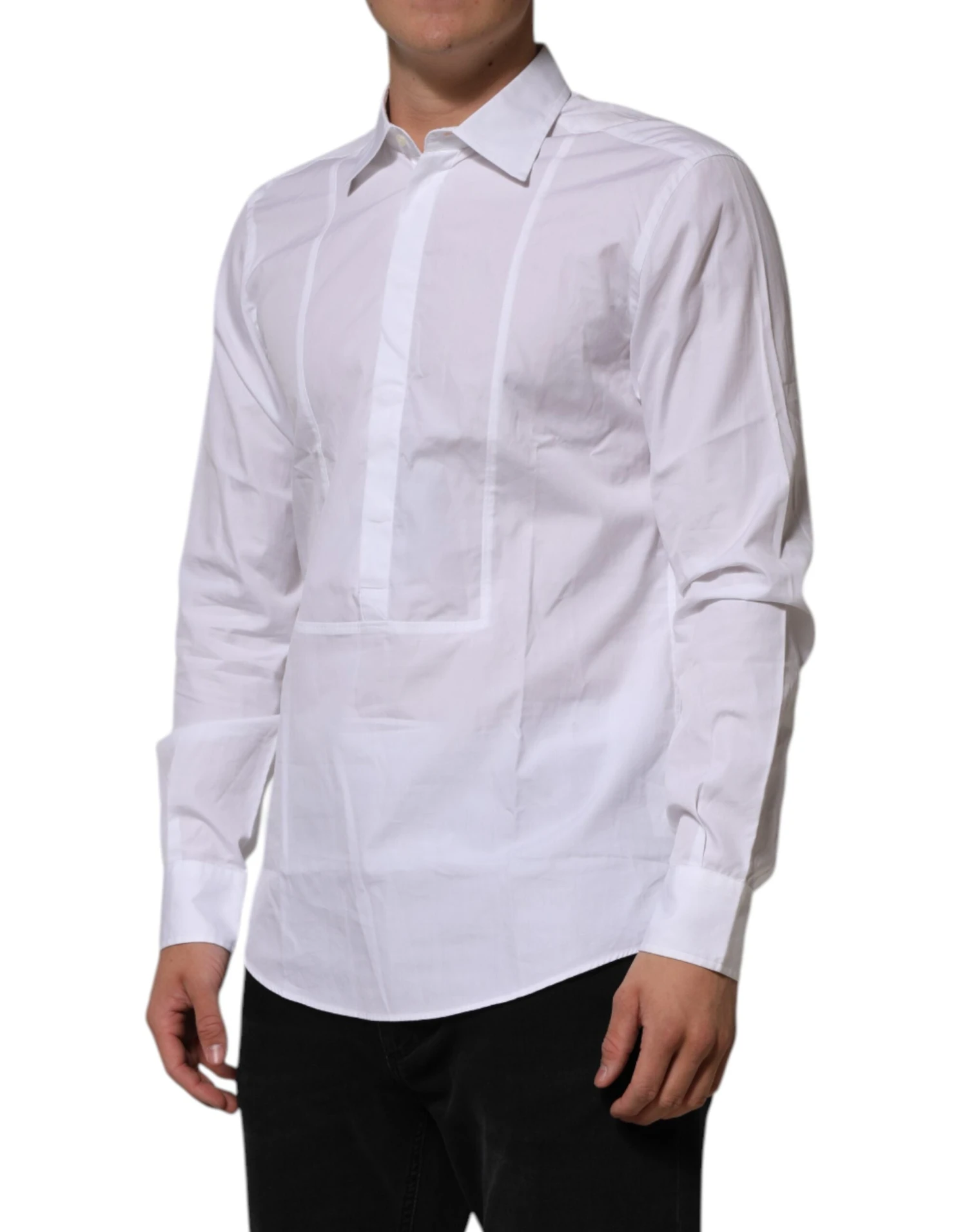 Dolce & Gabbana White Poplin Cotton Formal Men Dress Men's Shirt (Pre-Owned) 4 Dolce & Gabbana White Poplin Cotton Formal Men Dress Men's Shirt (Pre-Owned) - Image 2