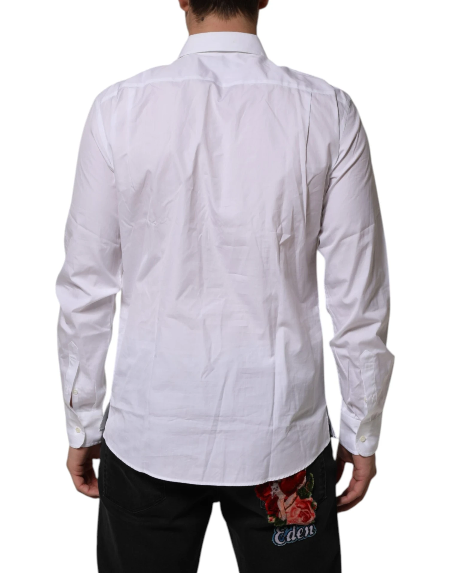Dolce & Gabbana White Poplin Cotton Formal Men Dress Men's Shirt (Pre-Owned) 5 Dolce & Gabbana White Poplin Cotton Formal Men Dress Men's Shirt (Pre-Owned) - Image 3
