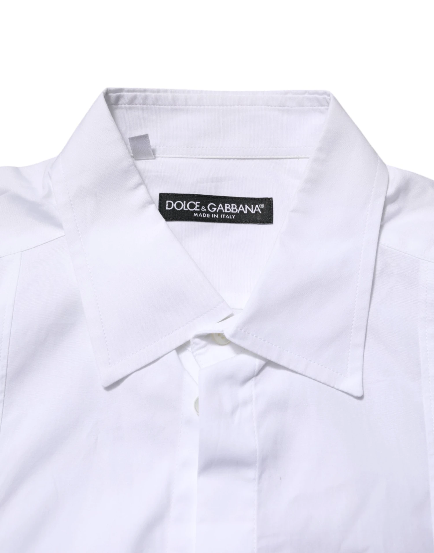 Dolce & Gabbana White Poplin Cotton Formal Men Dress Men's Shirt (Pre-Owned) 6 Dolce & Gabbana White Poplin Cotton Formal Men Dress Men's Shirt (Pre-Owned) - Image 4