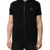Dolce & Gabbana Black Sleeveless Hooded Logo Plaque Men's Jacket -Lux Lair Store 8449625