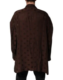 Dolce & Gabbana Brown Polyester Logo Monogram Coat Men's Jacket -Lux Lair Store 8449702