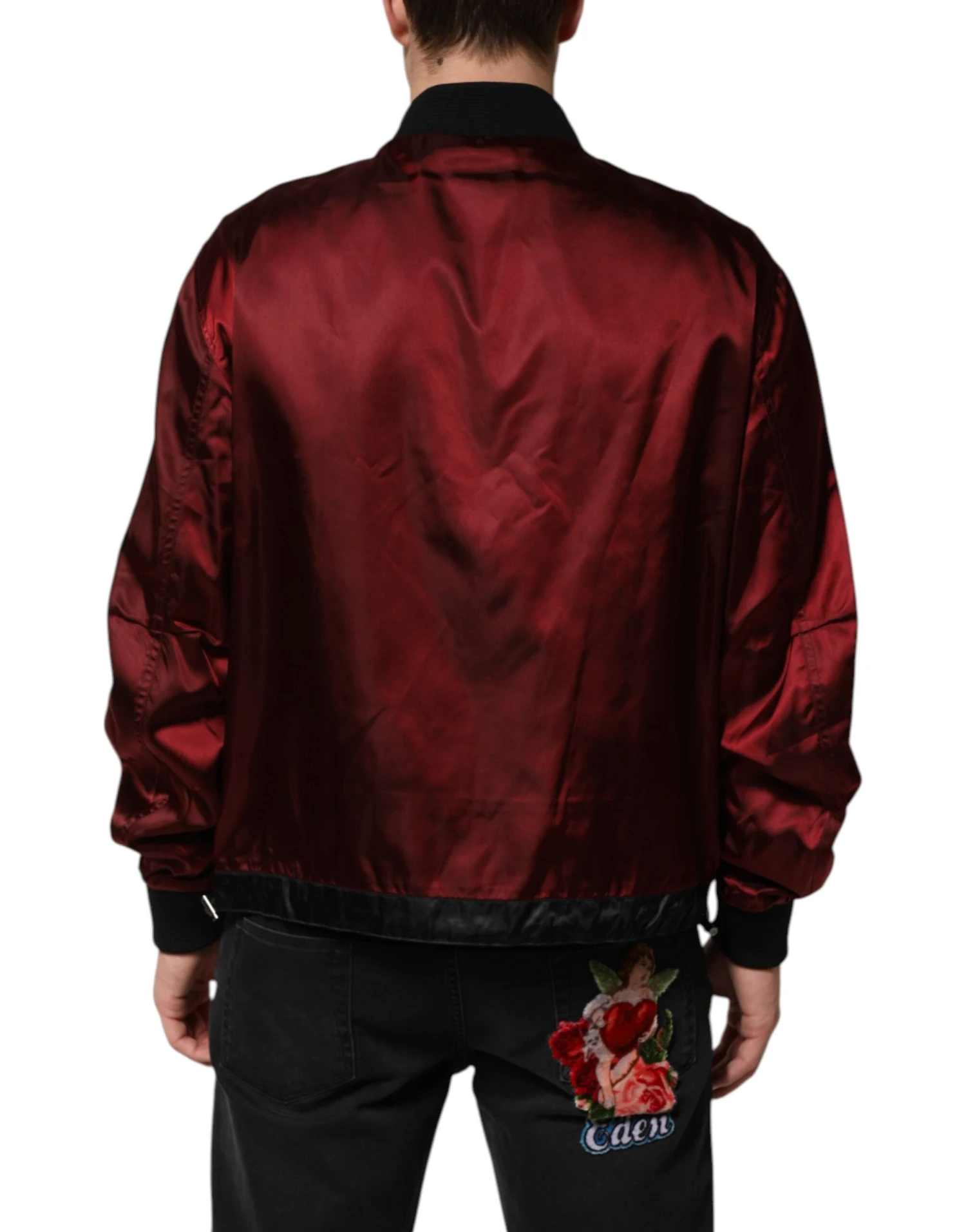 Dolce & Gabbana Maroon Nylon DG Crown Embroidery Men's Jacket (Pre-Owned) 5 Dolce & Gabbana Maroon Nylon DG Crown Embroidery Men's Jacket (Pre-Owned) - Image 3