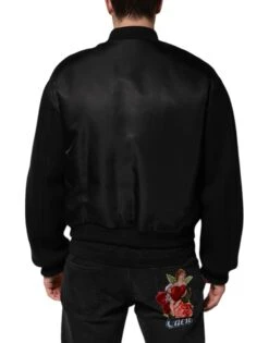 Dolce & Gabbana Black Polyester Logo Plaque Bomber Men's Jacket (Pre-Owned) -Lux Lair Store 8450070