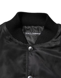 Dolce & Gabbana Black Polyester Logo Plaque Bomber Men's Jacket (Pre-Owned) -Lux Lair Store 8450071