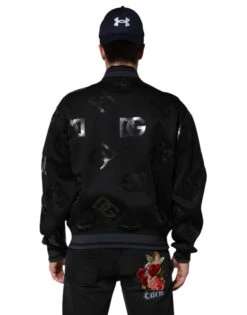 Dolce & Gabbana Black Wool Logo DG Mania Men Bomber Men's Jacket -Lux Lair Store 8450109