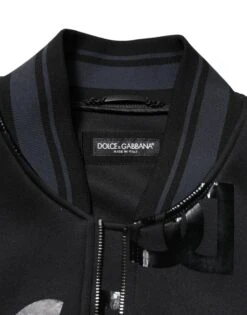 Dolce & Gabbana Black Wool Logo DG Mania Men Bomber Men's Jacket -Lux Lair Store 8450111