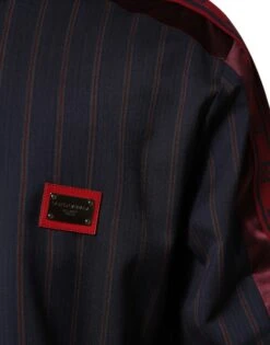 Dolce & Gabbana Blue Red Striped Logo Plaque Full Zip Men's Jacket 10 Dolce & Gabbana Blue Red Striped Logo Plaque Full Zip Men's Jacket -Lux Lair Store 8450180