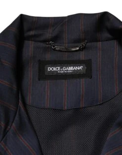 Dolce & Gabbana Blue Red Striped Logo Plaque Full Zip Men's Jacket 11 Dolce & Gabbana Blue Red Striped Logo Plaque Full Zip Men's Jacket -Lux Lair Store 8450181