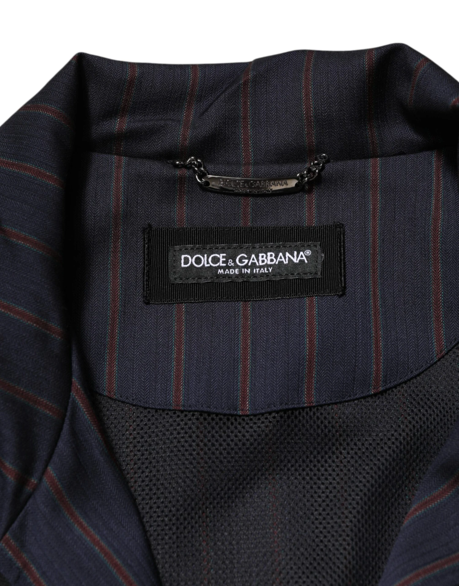 Dolce & Gabbana Blue Red Striped Logo Plaque Full Zip Men's Jacket 7 Dolce & Gabbana Blue Red Striped Logo Plaque Full Zip Men's Jacket - Image 5