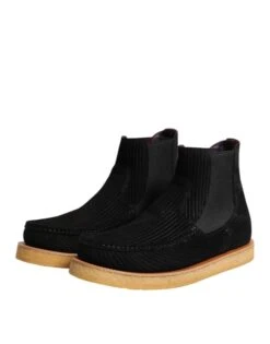 Dolce & Gabbana Black Calf Suede Slip On Ankle Boots Men's Shoes -Lux Lair Store 8450419