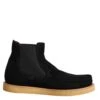 Dolce & Gabbana Black Calf Suede Slip On Ankle Boots Men's Shoes