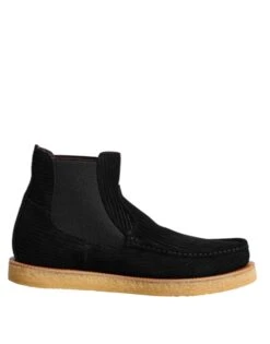Dolce & Gabbana Black Calf Suede Slip On Ankle Boots Men's Shoes
