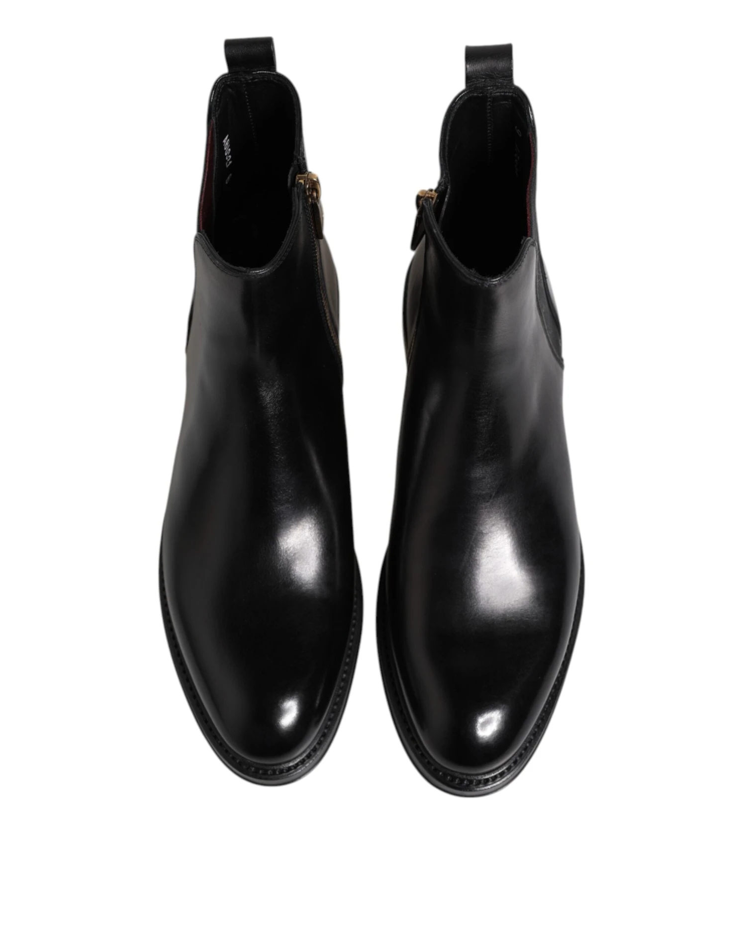 Dolce & Gabbana Black Chelsea Leather Mid Calf Boots Men's Shoes 5 Dolce & Gabbana Black Chelsea Leather Mid Calf Boots Men's Shoes - Image 3