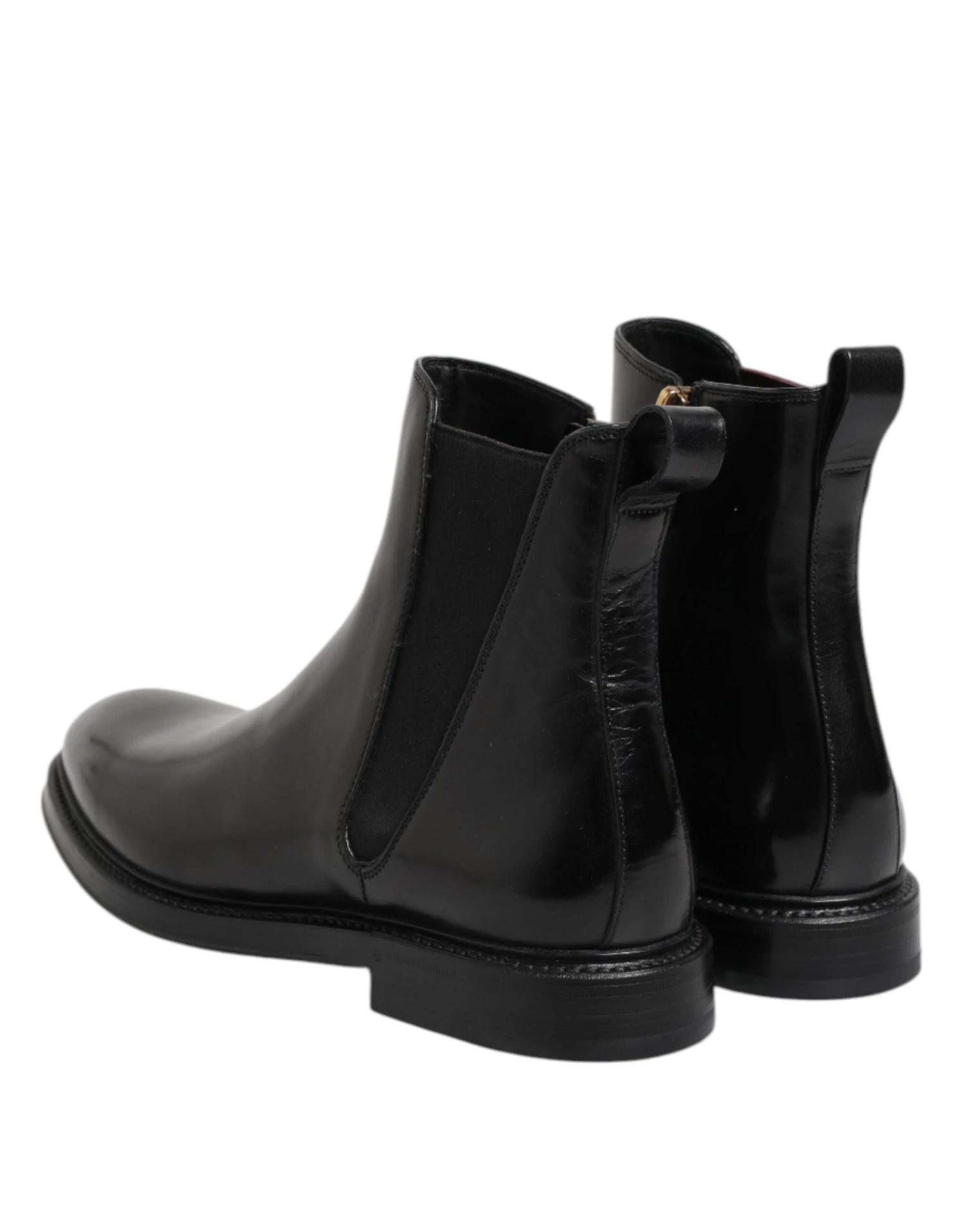 Dolce & Gabbana Black Chelsea Leather Mid Calf Boots Men's Shoes 7 Dolce & Gabbana Black Chelsea Leather Mid Calf Boots Men's Shoes - Image 5