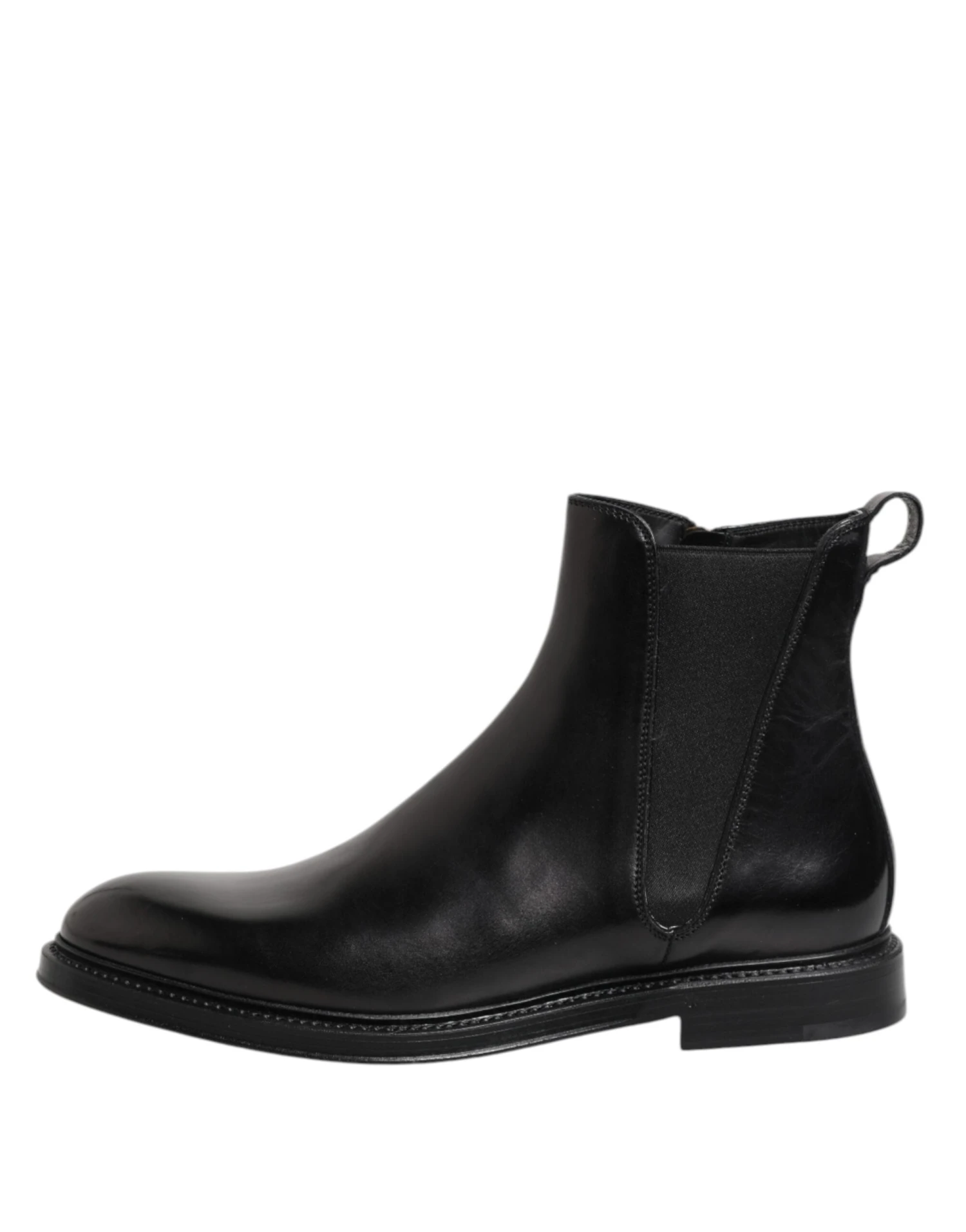 Dolce & Gabbana Black Chelsea Leather Mid Calf Boots Men's Shoes 8 Dolce & Gabbana Black Chelsea Leather Mid Calf Boots Men's Shoes - Image 6