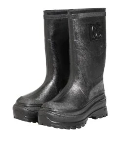 Dolce & Gabbana Metallic Gray Pull On Rain Boots Men's Shoes (Pre-Owned) -Lux Lair Store 8450732