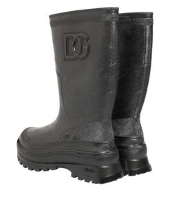Dolce & Gabbana Metallic Gray Pull On Rain Boots Men's Shoes (Pre-Owned) -Lux Lair Store 8450733
