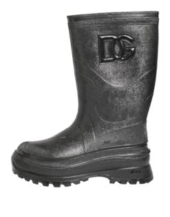 Dolce & Gabbana Metallic Gray Pull On Rain Boots Men's Shoes (Pre-Owned) -Lux Lair Store 8450734
