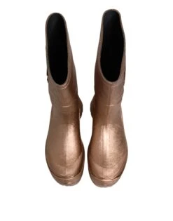Dolce & Gabbana Metallic Gold Pull On Rain Boots Men's Shoes (Pre-Owned) -Lux Lair Store 8450747