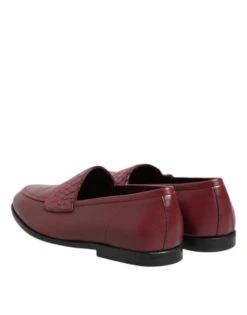 Dolce & Gabbana Burgundy Leather Formal Slip On Men's Shoes -Lux Lair Store 8450930