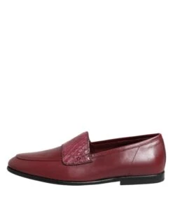 Dolce & Gabbana Burgundy Leather Formal Slip On Men's Shoes -Lux Lair Store 8450933