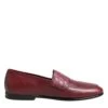 Dolce & Gabbana Burgundy Leather Formal Slip On Men's Shoes