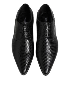 Dolce & Gabbana Black Exotic Leather Lace Up Derby Men's Shoes 10 Dolce & Gabbana Black Exotic Leather Lace Up Derby Men's Shoes -Lux Lair Store 8450972