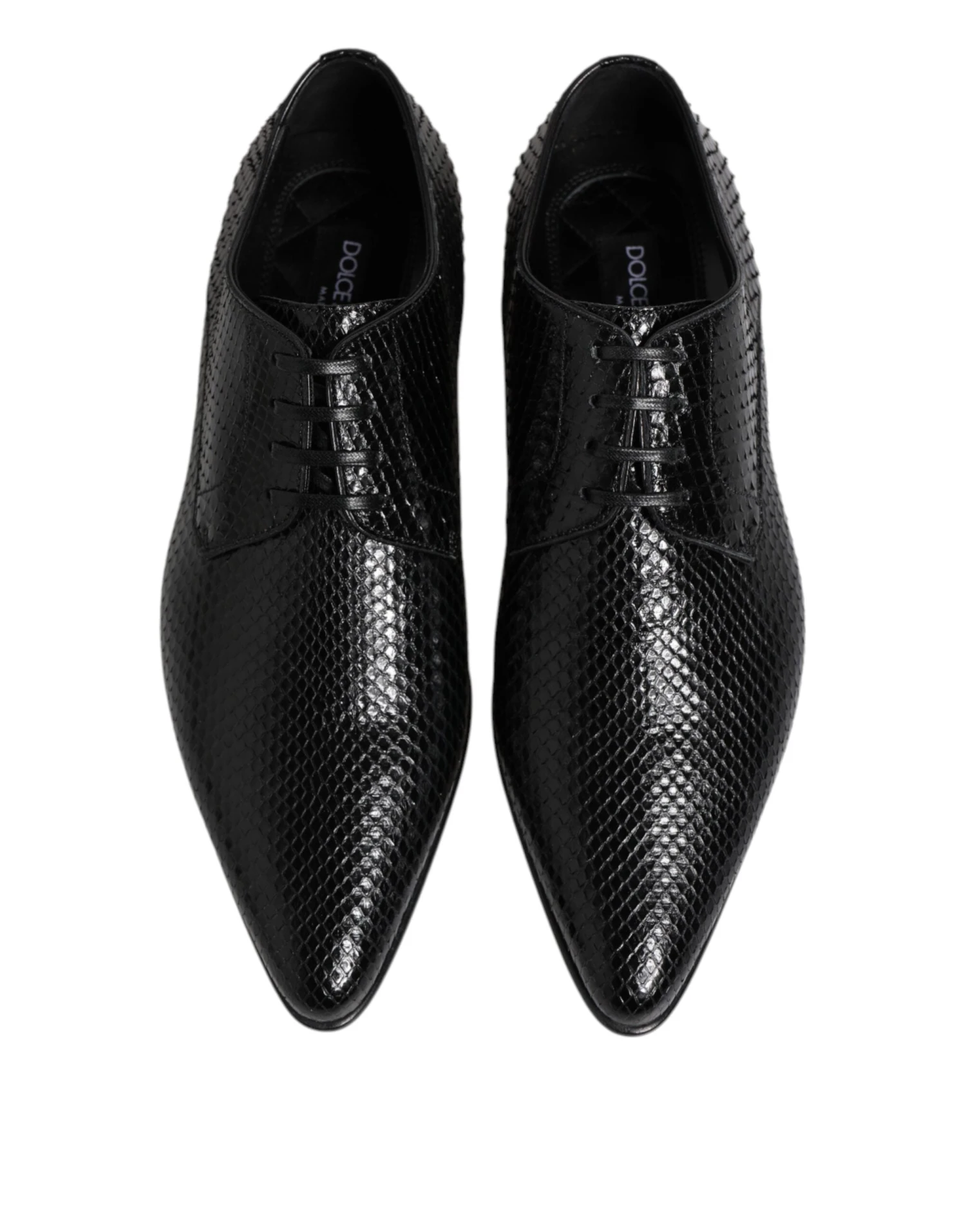 Dolce & Gabbana Black Exotic Leather Lace Up Derby Men's Shoes 5 Dolce & Gabbana Black Exotic Leather Lace Up Derby Men's Shoes - Image 3