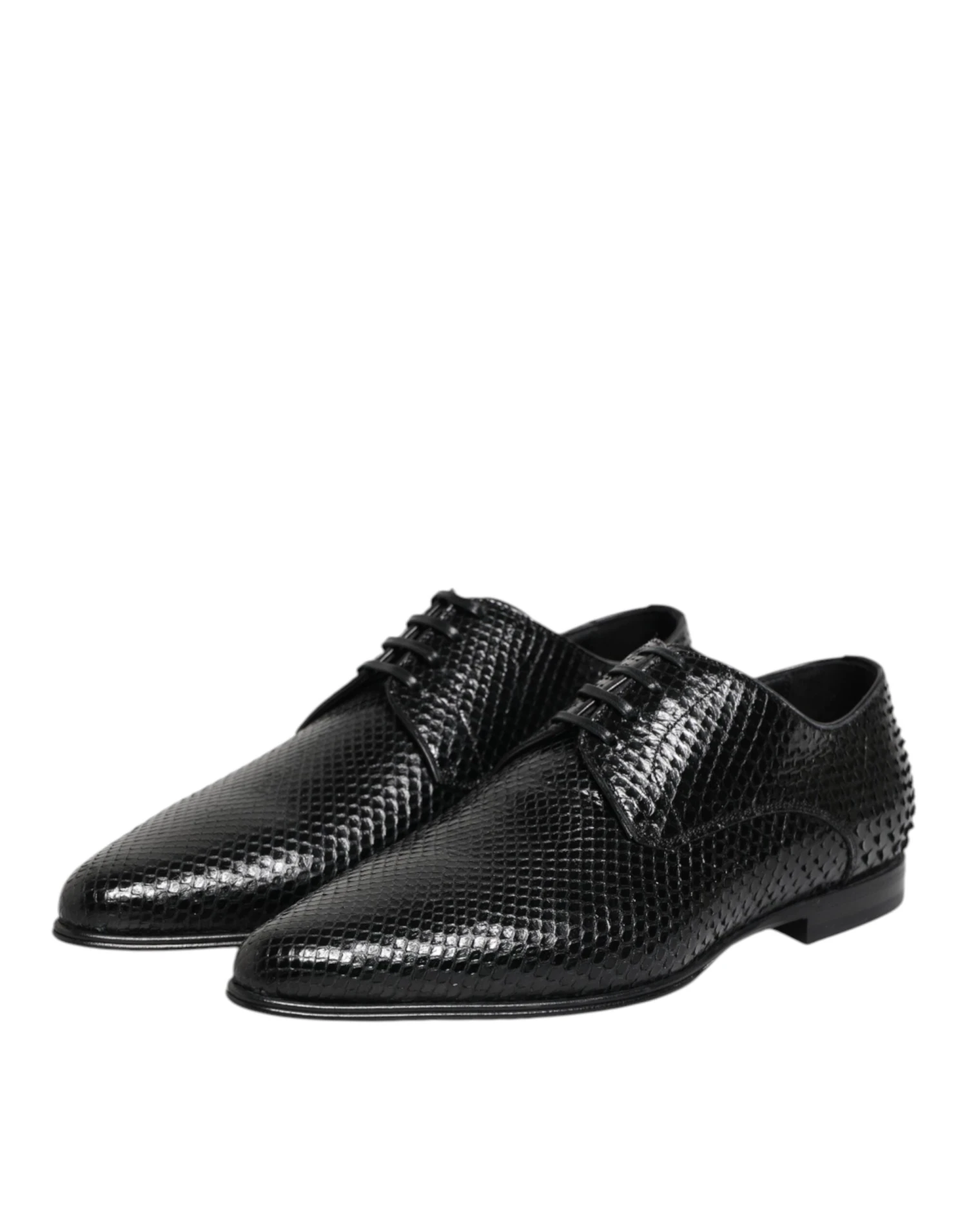 Dolce & Gabbana Black Exotic Leather Lace Up Derby Men's Shoes 6 Dolce & Gabbana Black Exotic Leather Lace Up Derby Men's Shoes - Image 4