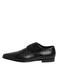 Dolce & Gabbana Black Exotic Leather Lace Up Derby Men's Shoes 13 Dolce & Gabbana Black Exotic Leather Lace Up Derby Men's Shoes -Lux Lair Store 8450975