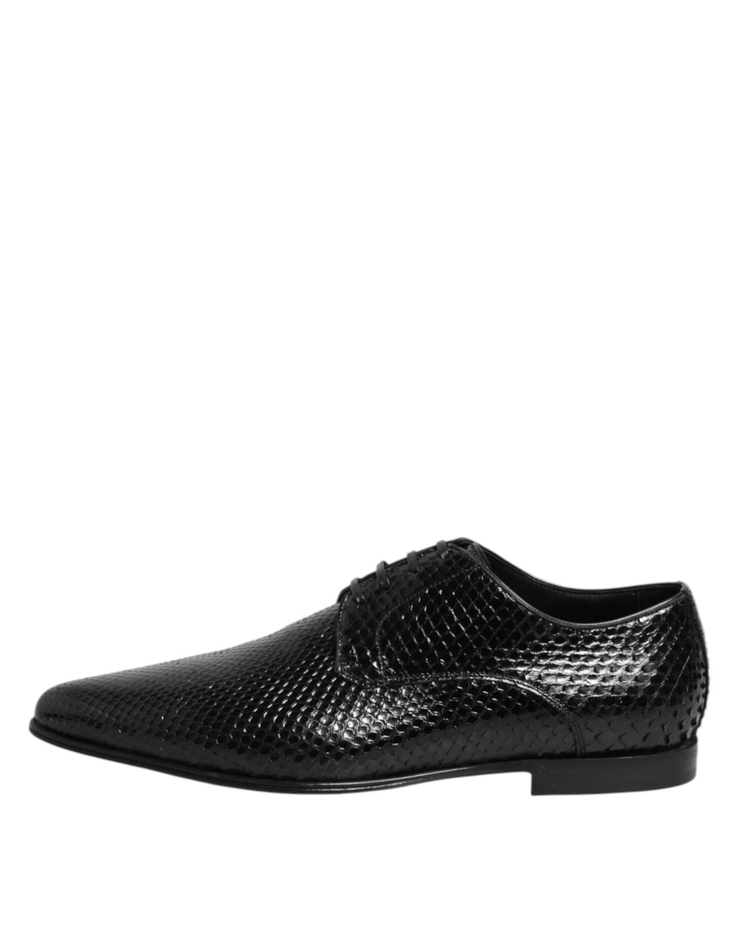 Dolce & Gabbana Black Exotic Leather Lace Up Derby Men's Shoes 8 Dolce & Gabbana Black Exotic Leather Lace Up Derby Men's Shoes - Image 6