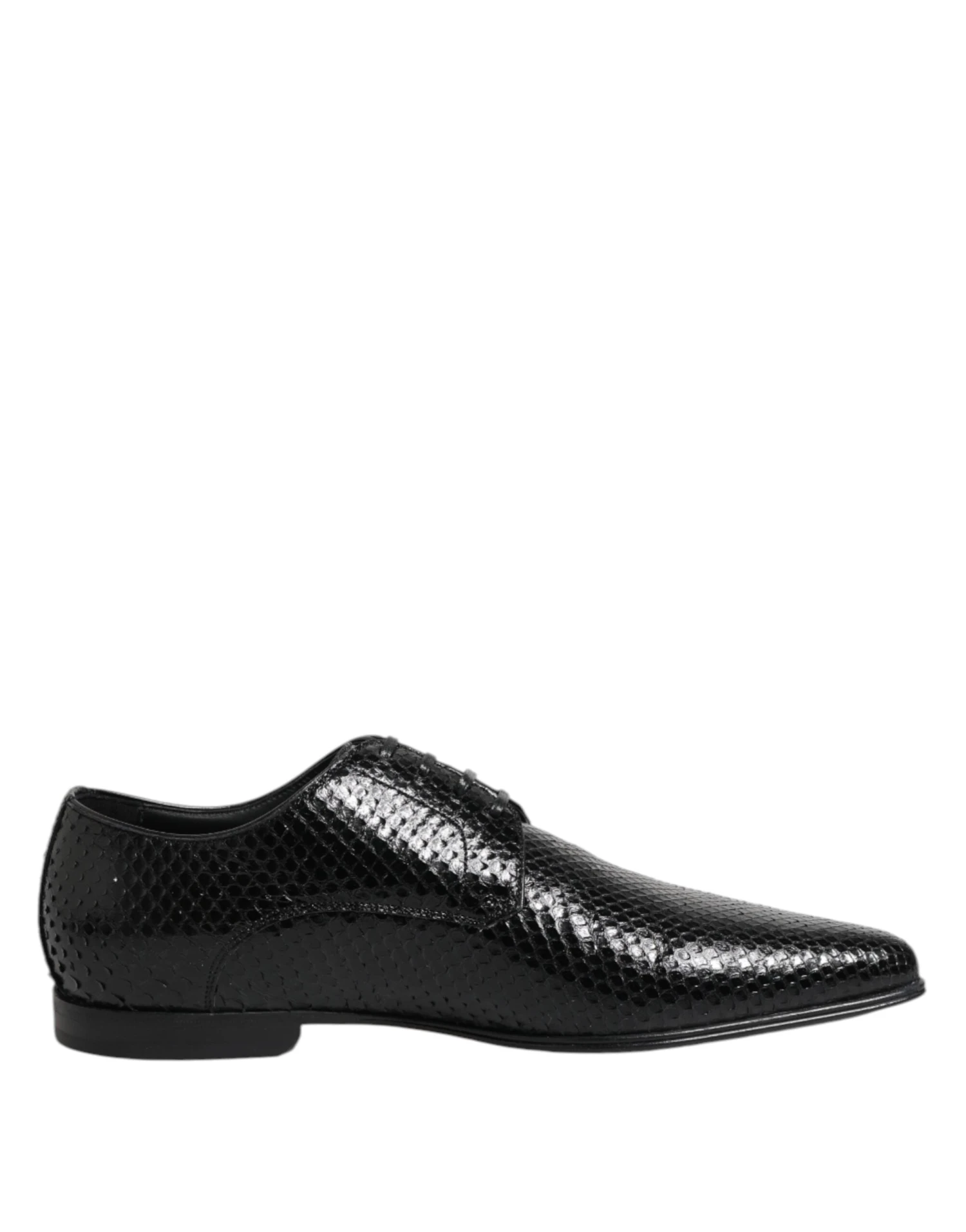 Dolce & Gabbana Black Exotic Leather Lace Up Derby Men's Shoes 3 Dolce & Gabbana Black Exotic Leather Lace Up Derby Men's Shoes